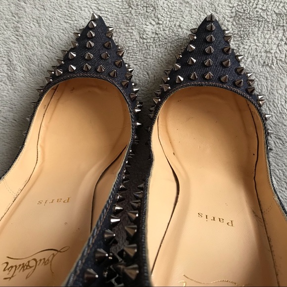 Christian Louboutin Pigalle Studded Denim Pumps - Picture 15 of 16